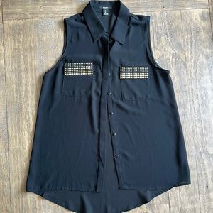 Forever XXI Button Up Black Blouse